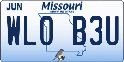 MO license plate WL0B3U