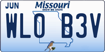 MO license plate WL0B3V