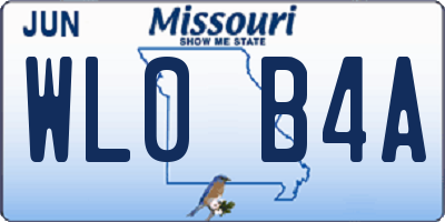 MO license plate WL0B4A