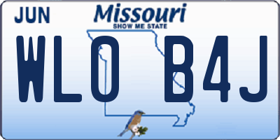 MO license plate WL0B4J