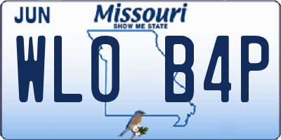 MO license plate WL0B4P
