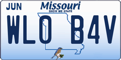 MO license plate WL0B4V