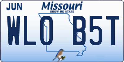 MO license plate WL0B5T