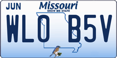 MO license plate WL0B5V