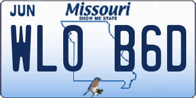 MO license plate WL0B6D