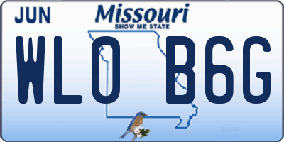 MO license plate WL0B6G