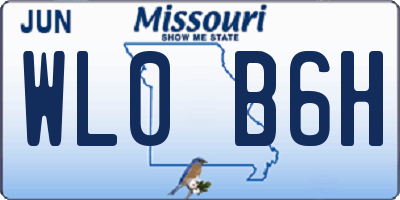 MO license plate WL0B6H