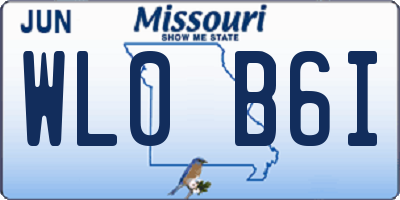 MO license plate WL0B6I