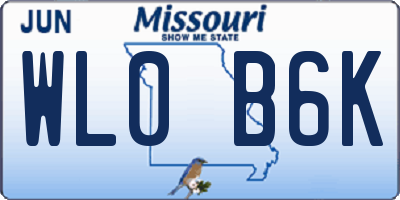 MO license plate WL0B6K