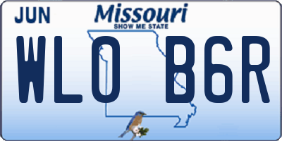 MO license plate WL0B6R