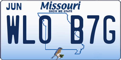 MO license plate WL0B7G