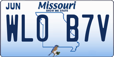 MO license plate WL0B7V