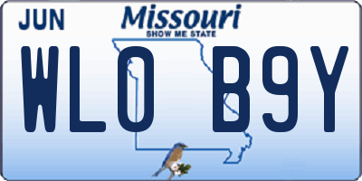 MO license plate WL0B9Y