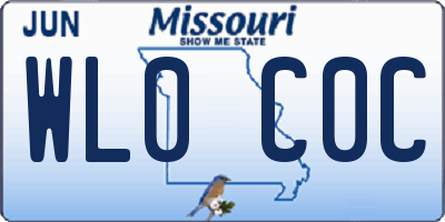MO license plate WL0C0C
