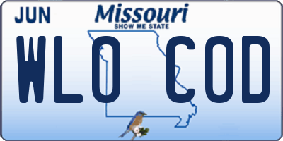 MO license plate WL0C0D