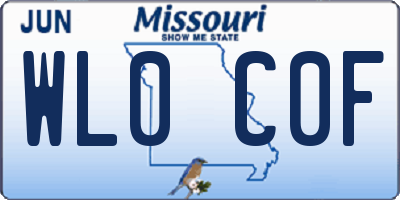 MO license plate WL0C0F