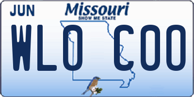 MO license plate WL0C0O
