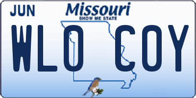 MO license plate WL0C0Y
