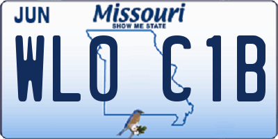 MO license plate WL0C1B