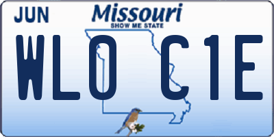 MO license plate WL0C1E