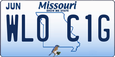 MO license plate WL0C1G