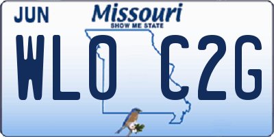 MO license plate WL0C2G