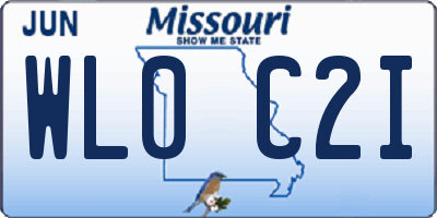 MO license plate WL0C2I