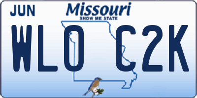 MO license plate WL0C2K