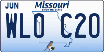 MO license plate WL0C2O