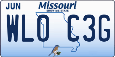 MO license plate WL0C3G