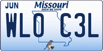 MO license plate WL0C3L