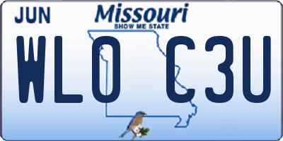 MO license plate WL0C3U