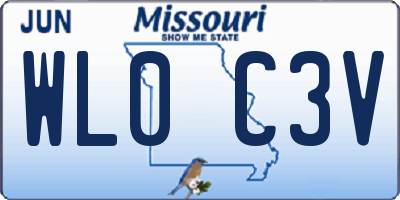 MO license plate WL0C3V