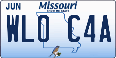 MO license plate WL0C4A