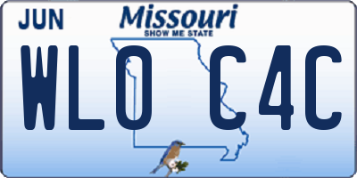 MO license plate WL0C4C
