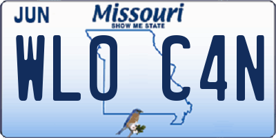 MO license plate WL0C4N