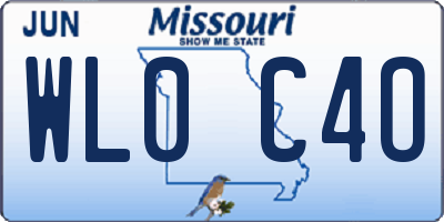 MO license plate WL0C4O
