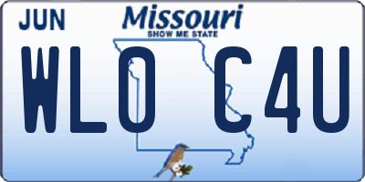 MO license plate WL0C4U