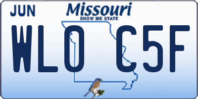 MO license plate WL0C5F