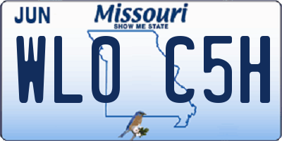 MO license plate WL0C5H