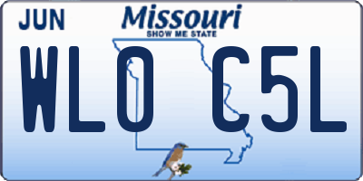 MO license plate WL0C5L