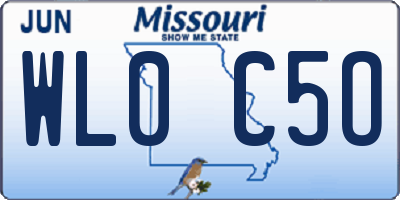 MO license plate WL0C5O