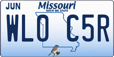 MO license plate WL0C5R
