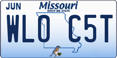 MO license plate WL0C5T