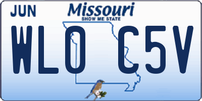 MO license plate WL0C5V