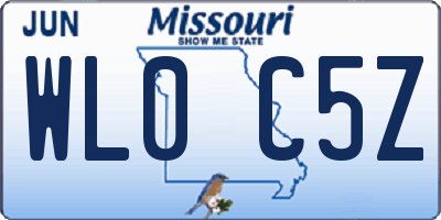 MO license plate WL0C5Z
