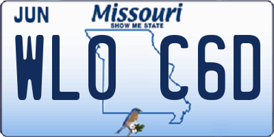 MO license plate WL0C6D