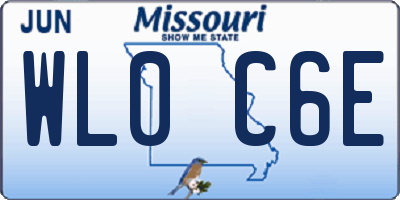 MO license plate WL0C6E