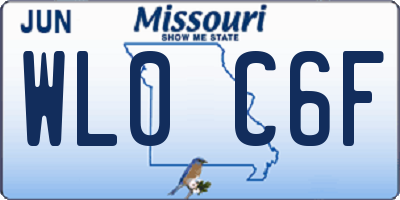 MO license plate WL0C6F