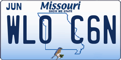 MO license plate WL0C6N